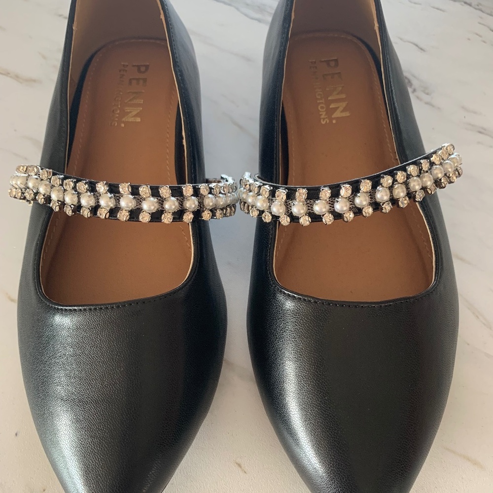 Penningtons Black Leather Upper Dress Shoes - Picture 1 of 6